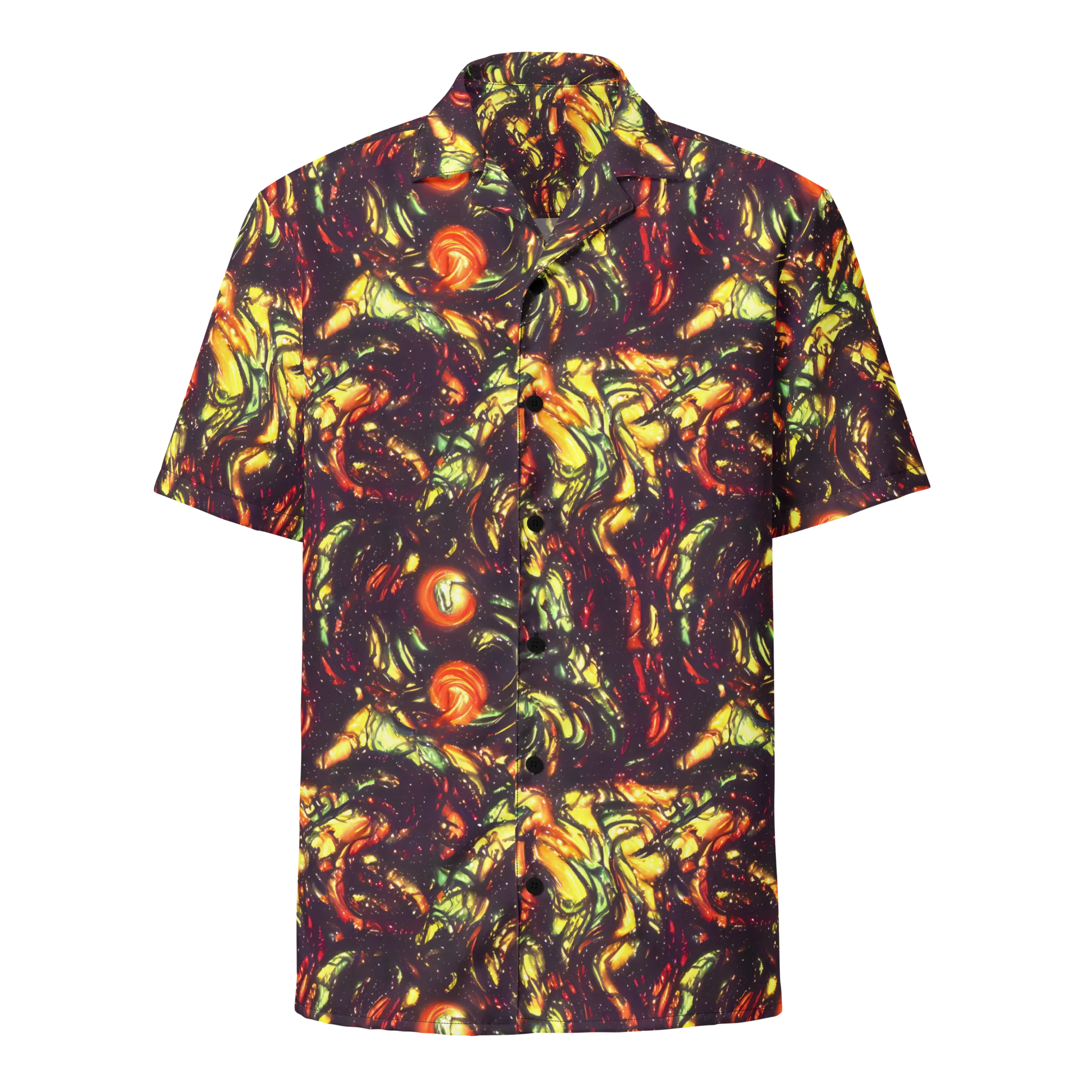 Cosmic Wildfire on Button Shirt — Front