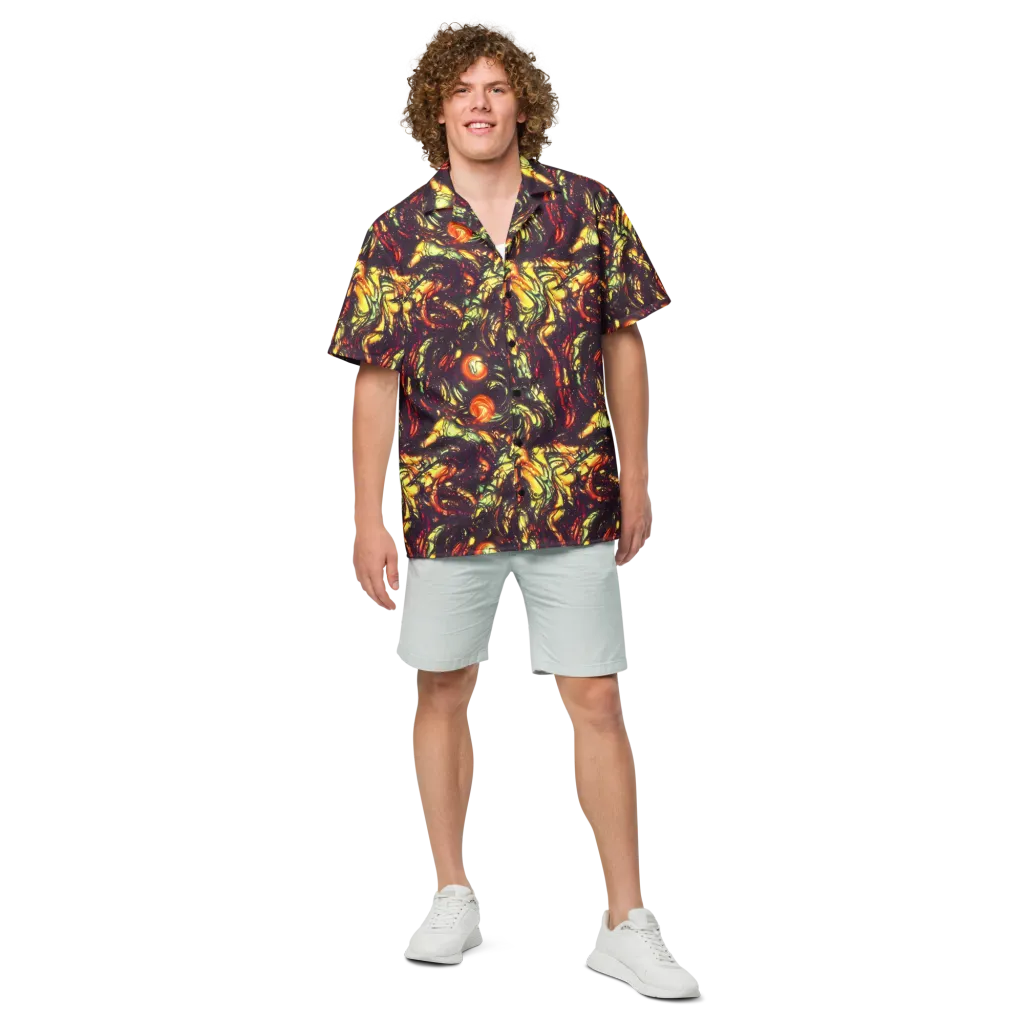 Cosmic Wildfire on Button Shirt — Front