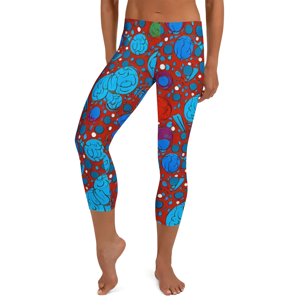 Scarlet Orbit on Capri Leggings — Front