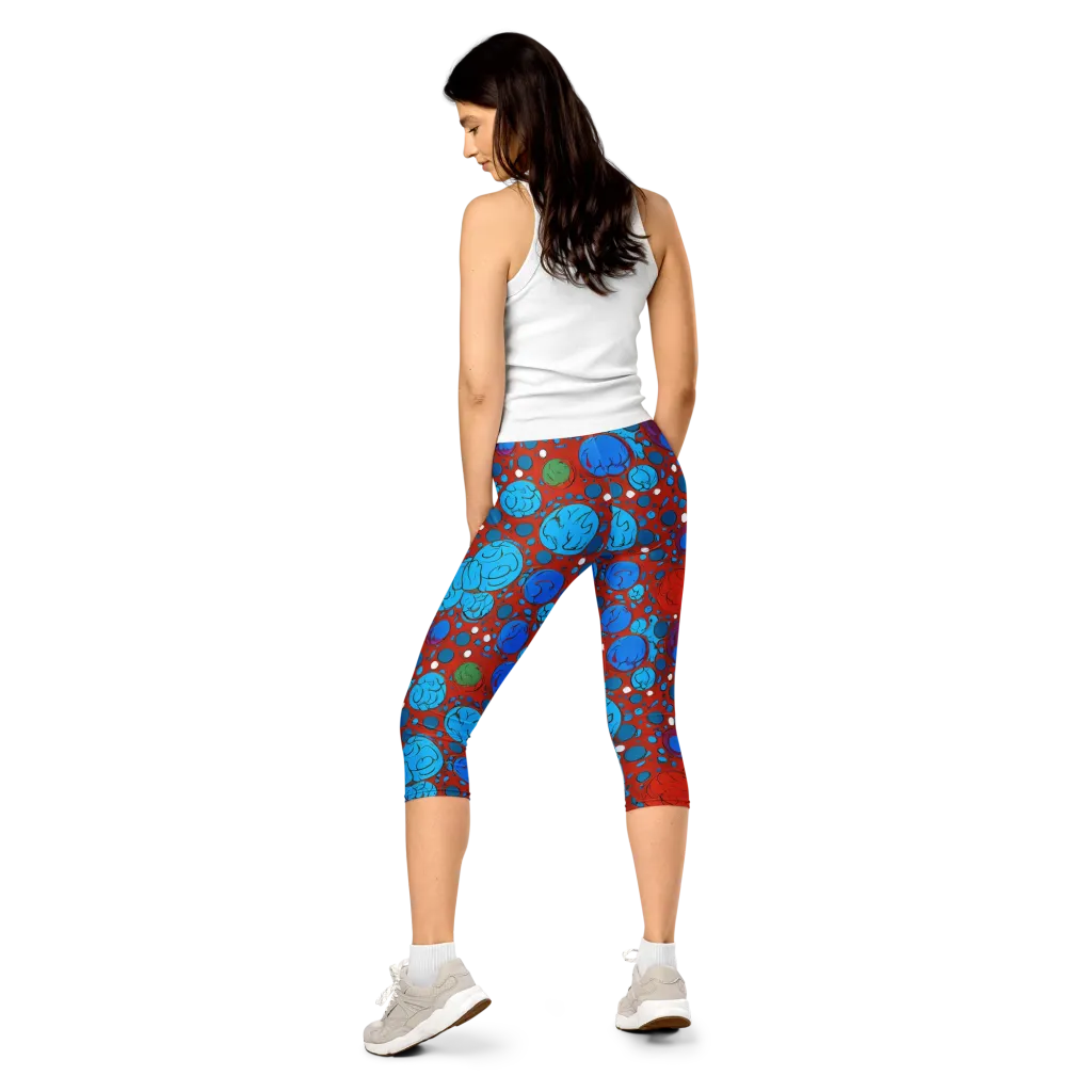 Scarlet Orbit on Capri Leggings — Back