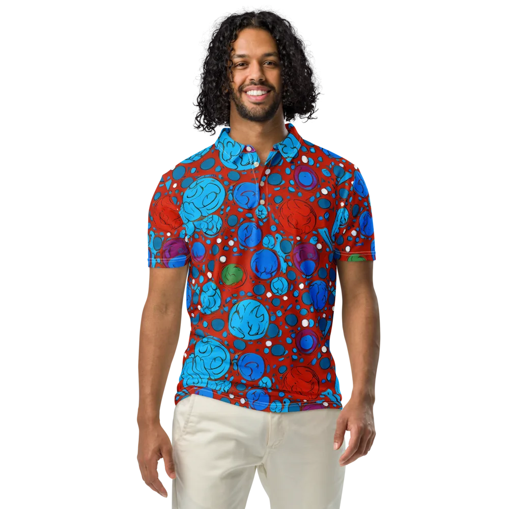 Scarlet Orbit on Men's Slim Fit Polo Shirt — Front