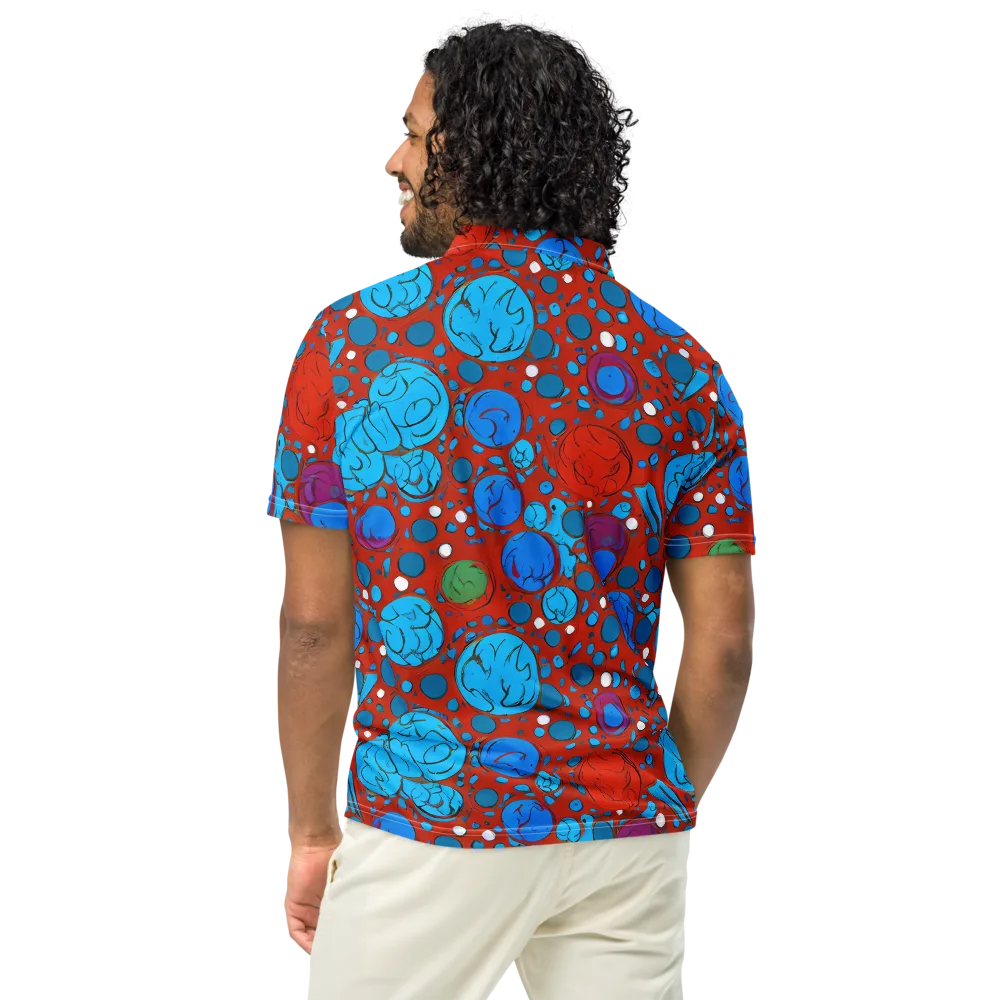 Scarlet Orbit on Men's Slim Fit Polo Shirt — Back