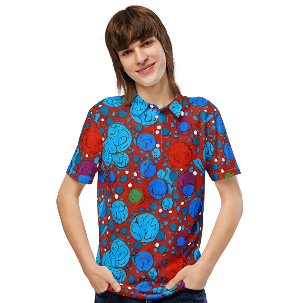 Scarlet Orbit on Men's Slim Fit Polo Shirt — Front