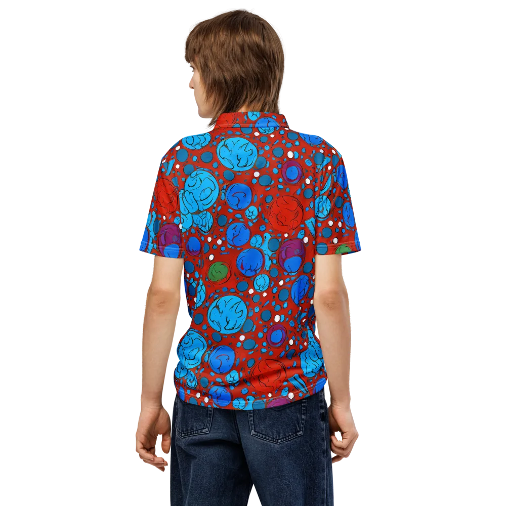 Scarlet Orbit on Men's Slim Fit Polo Shirt — Back