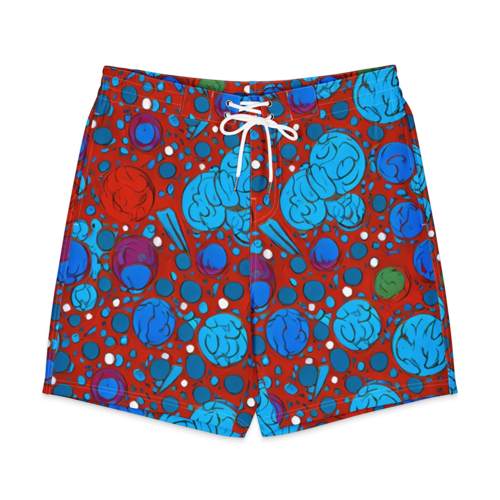 Scarlet Orbit on Men's Board Shorts — Front