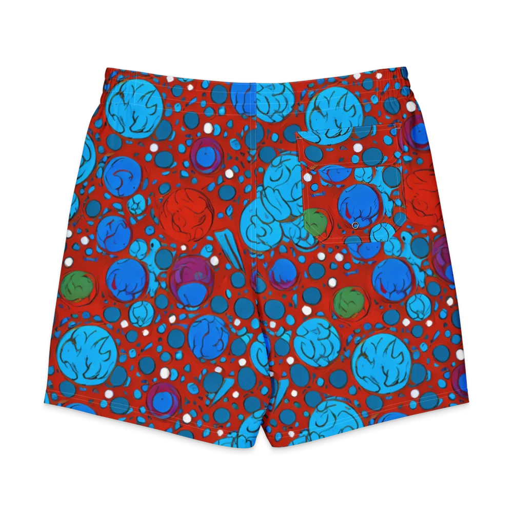 Scarlet Orbit on Men's Board Shorts — Back