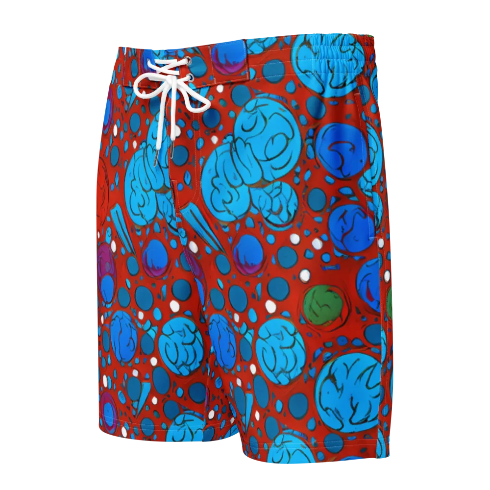 Scarlet Orbit on Men's Board Shorts — Front