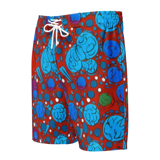 Scarlet Orbit on a Men's Board Shorts