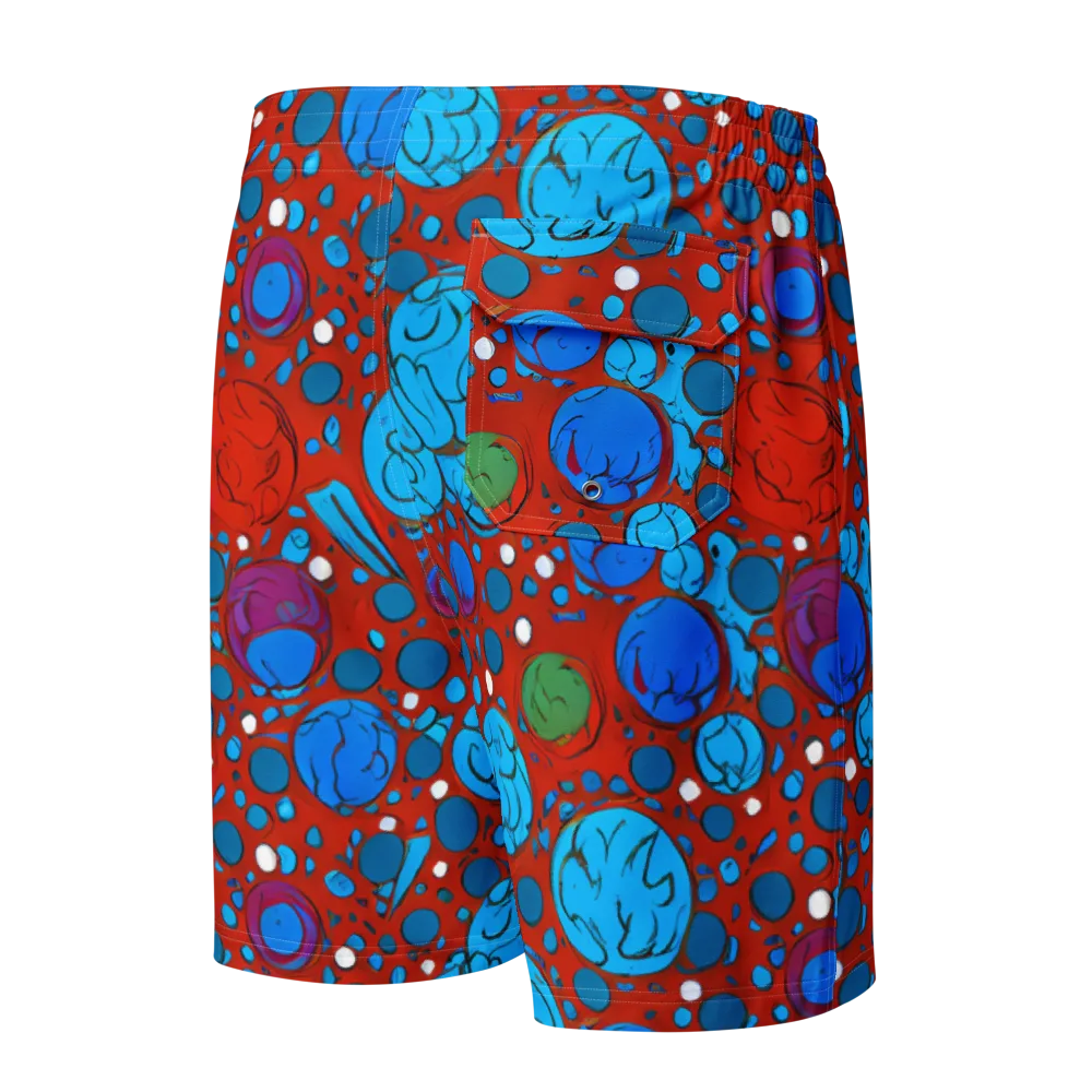Scarlet Orbit on Men's Board Shorts — Back