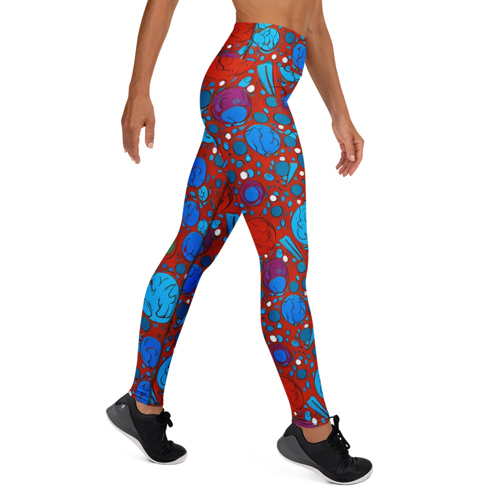 Scarlet Orbit on Yoga Leggings — Right