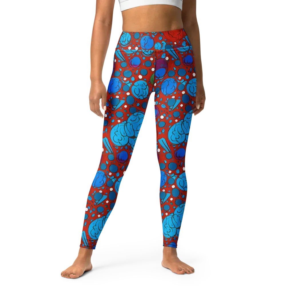 Scarlet Orbit on Yoga Leggings — Front