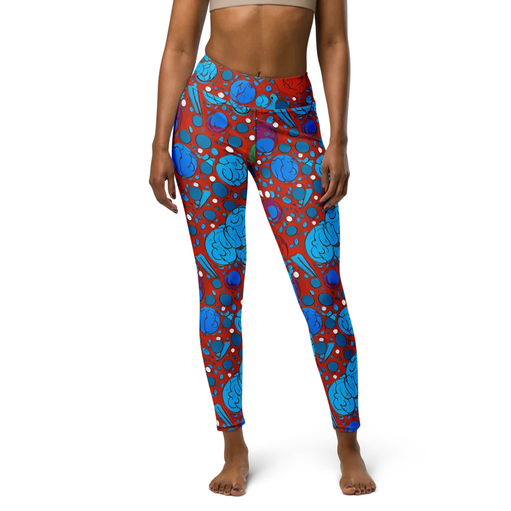 Scarlet Orbit on Yoga Leggings — Front