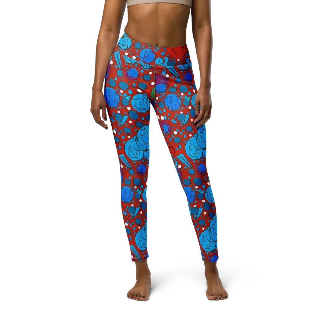 Scarlet Orbit on Yoga Leggings — Front