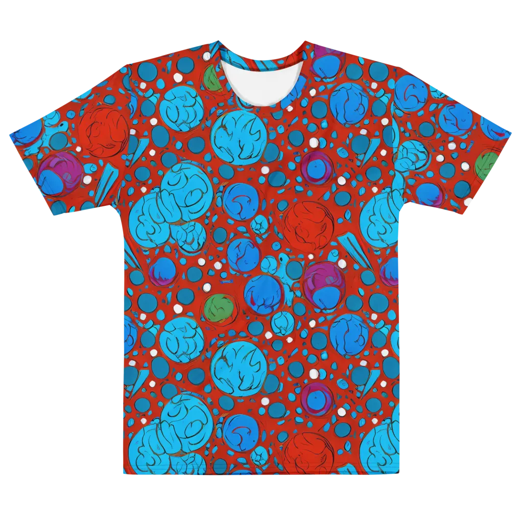 Scarlet Orbit on Men's Cotton Crew Neck T-Shirt — Front