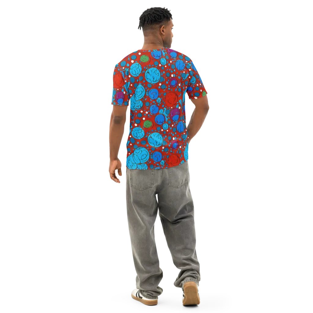 Scarlet Orbit on Men's Cotton Crew Neck T-Shirt — Back