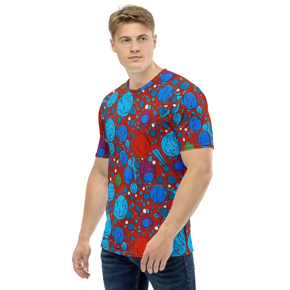 Scarlet Orbit on Men's Crew Neck T-Shirt — Left