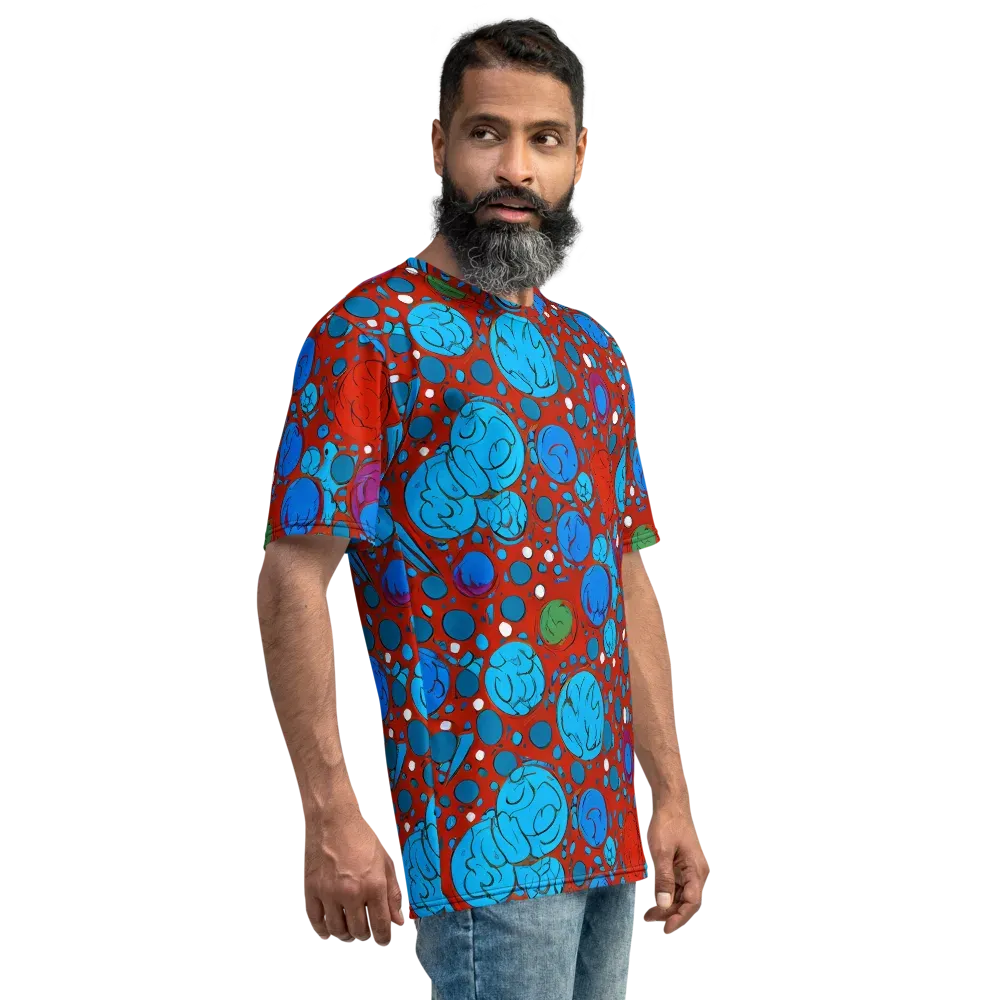 Scarlet Orbit on Men's Crew Neck T-Shirt — Right