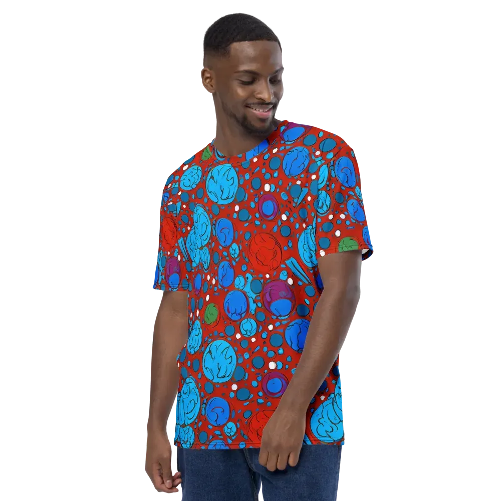 Scarlet Orbit on Men's Crew Neck T-Shirt — Left