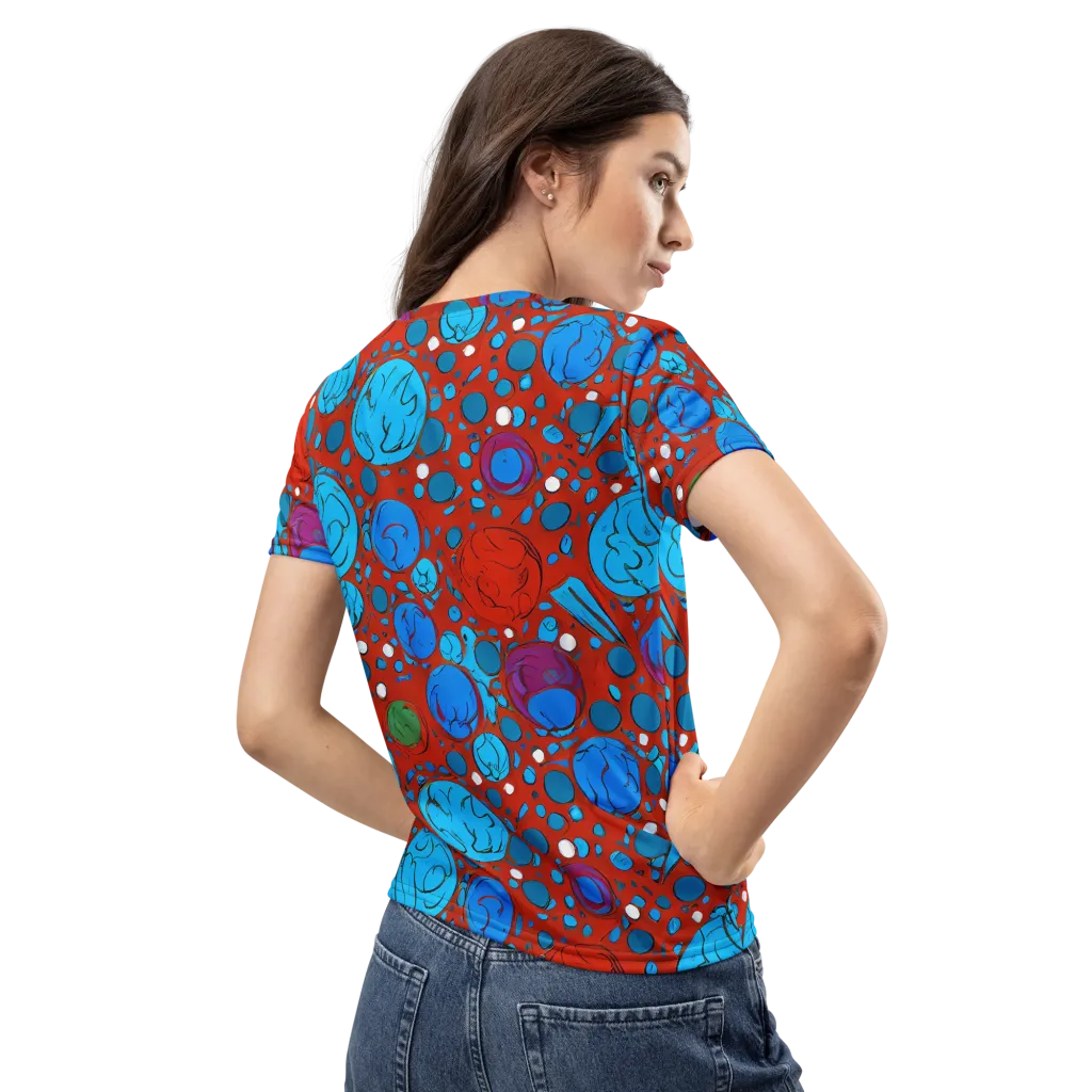Scarlet Orbit on Women's Crew Neck T-Shirt — Back