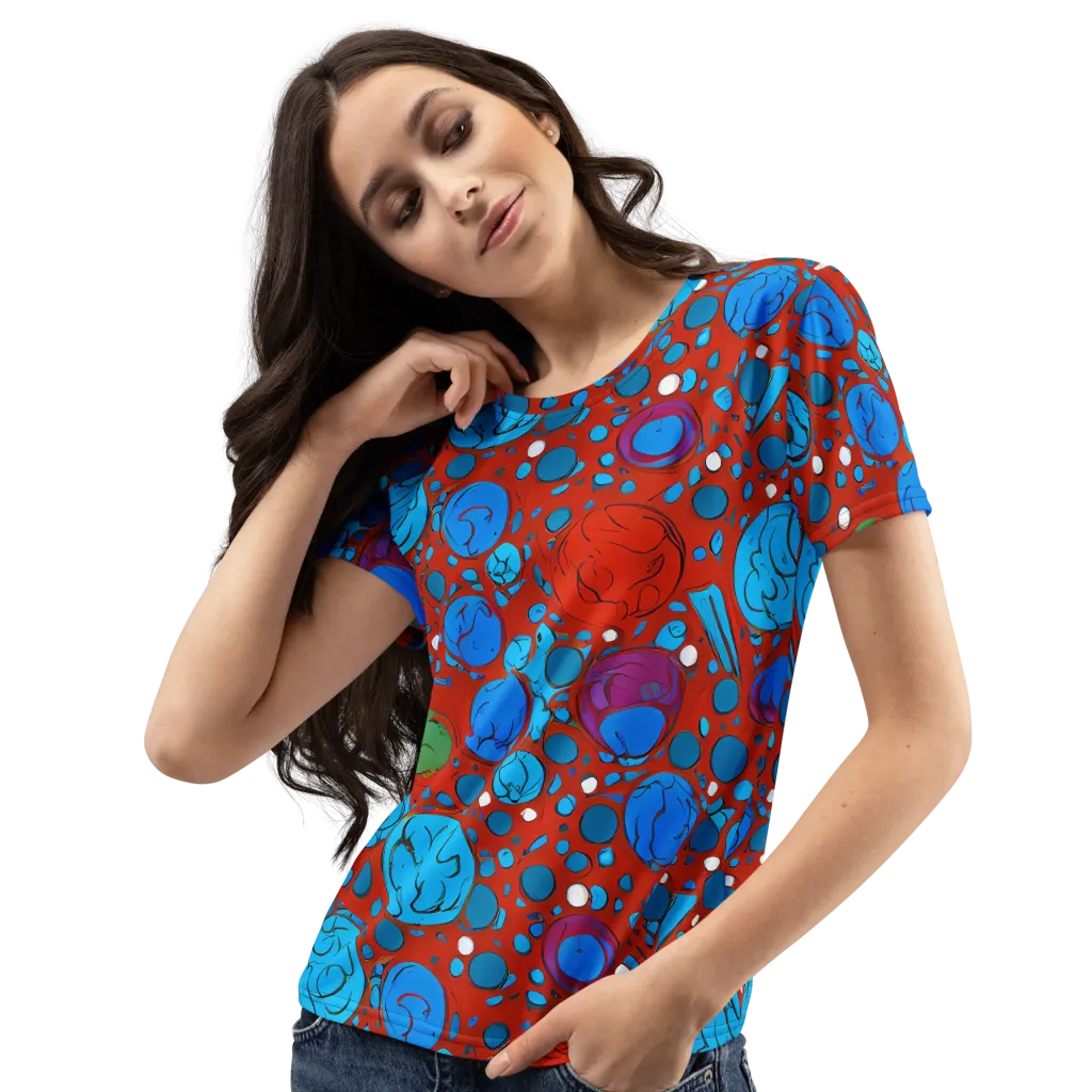 Scarlet Orbit on Women's Crew Neck T-Shirt — Left Front