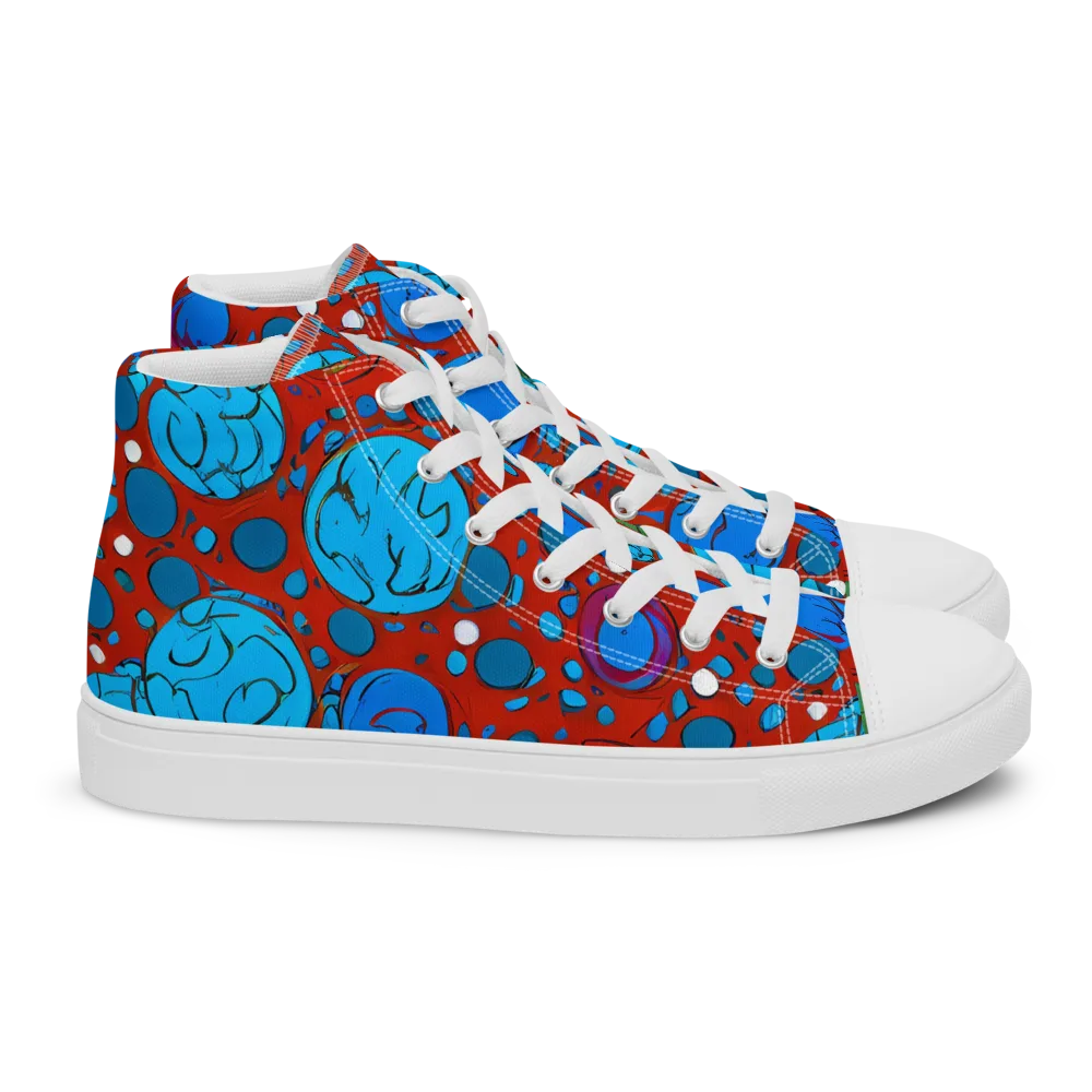 Scarlet Orbit on Women's High Top Canvas Shoes — Right