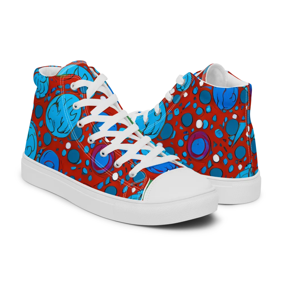 Scarlet Orbit on Women's High Top Canvas Shoes — Right