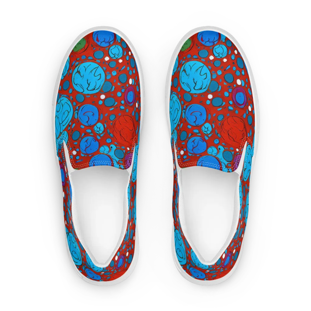 Scarlet Orbit on Men's Slip-On Canvas Shoes — Front