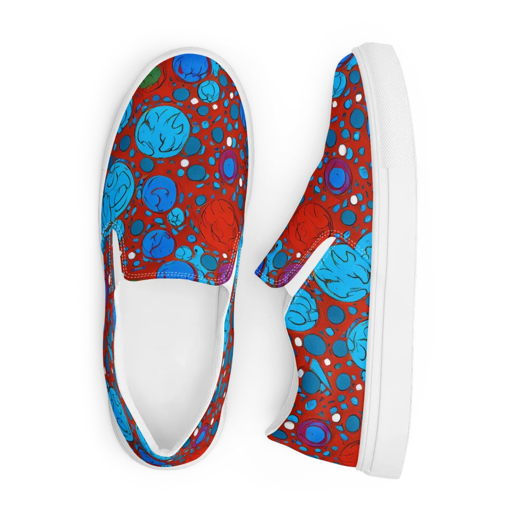 Scarlet Orbit on Men's Slip-On Canvas Shoes — Front