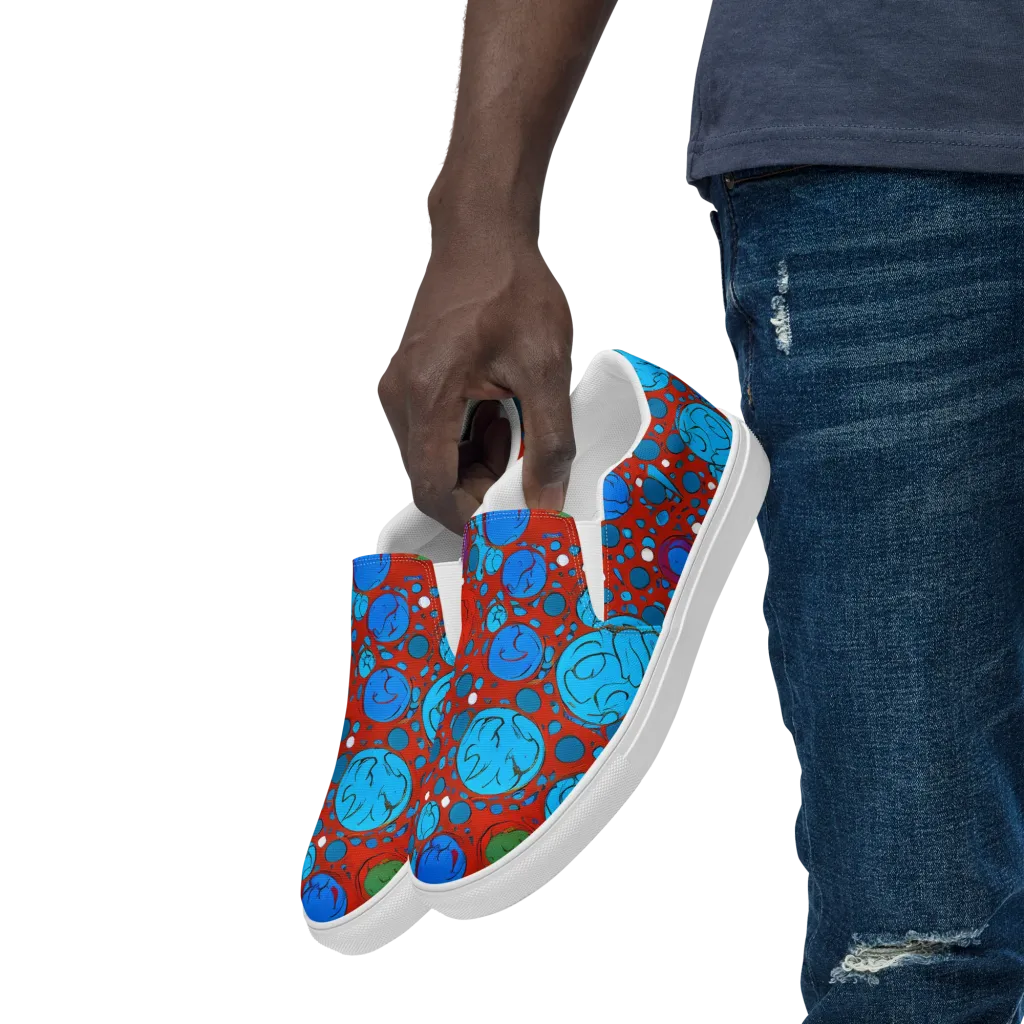Scarlet Orbit on Men's Slip-On Canvas Shoes — Left Front