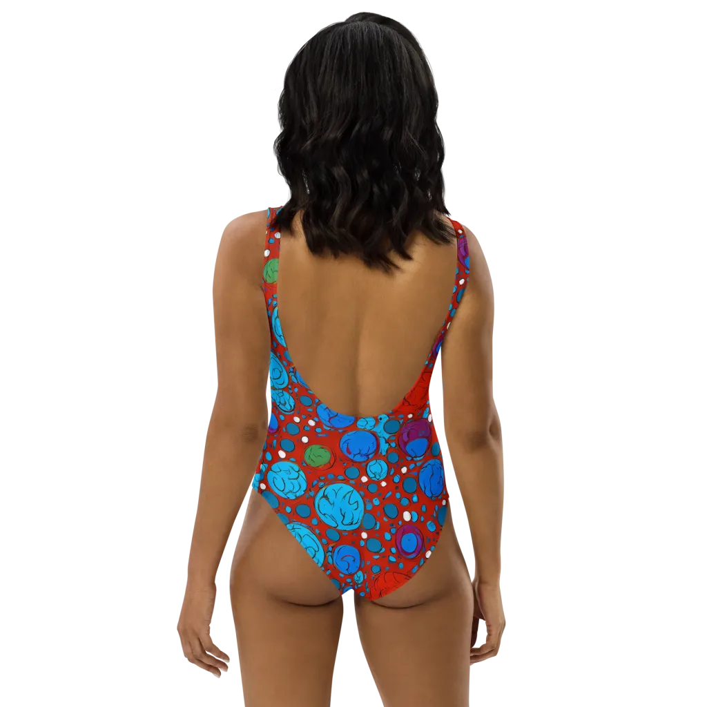 Scarlet Orbit on One-Piece Swimsuit — Back