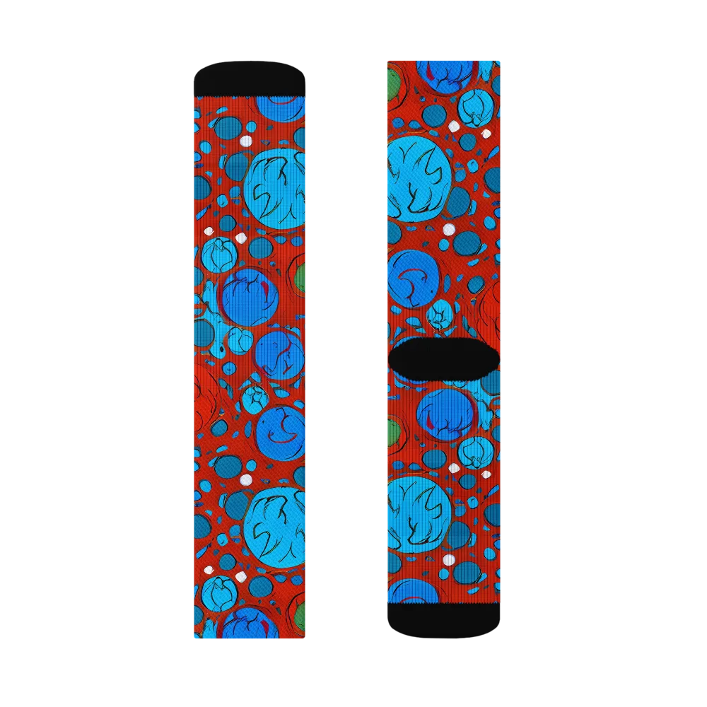 Scarlet Orbit on Socks — Right Sock