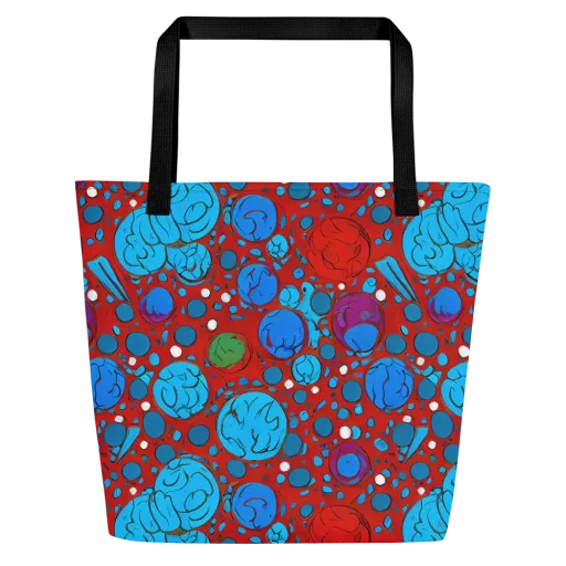Scarlet Orbit on a Large Tote Bag W/ Pocket