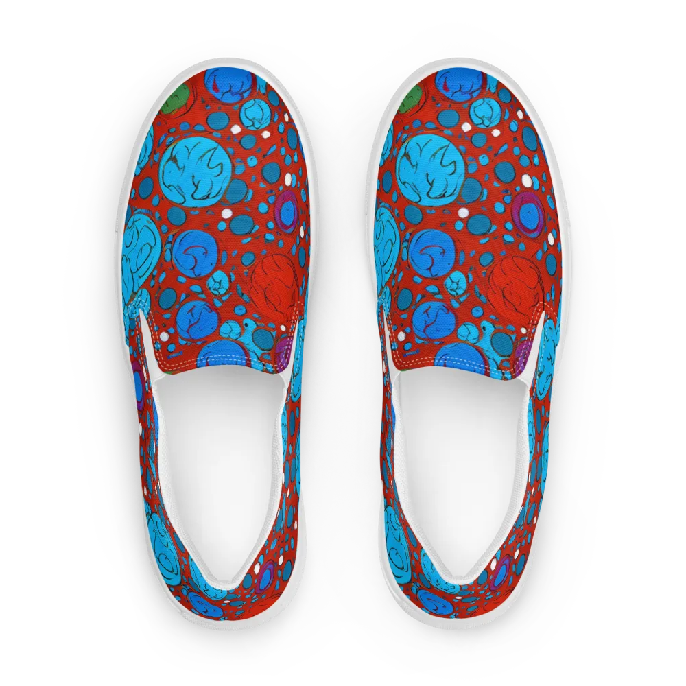 Scarlet Orbit on Women's Slip-On Canvas Shoes — Front