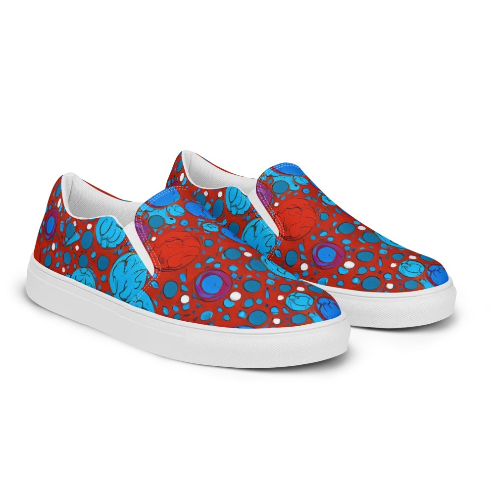 Scarlet Orbit on Women's Slip-On Canvas Shoes — Right Front