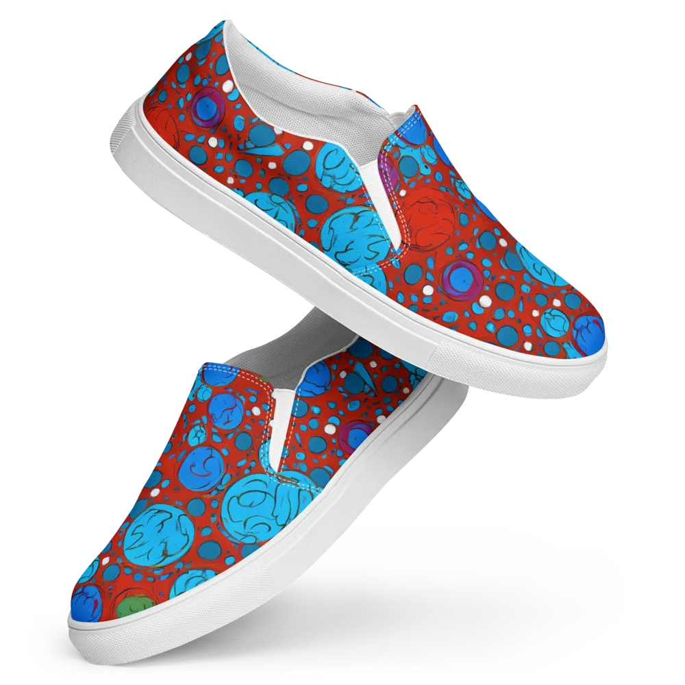 Scarlet Orbit on Women's Slip-On Canvas Shoes — Front