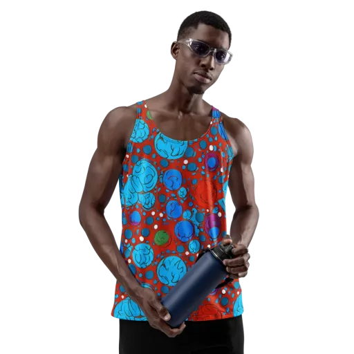 Scarlet Orbit on a Men's Tank Top