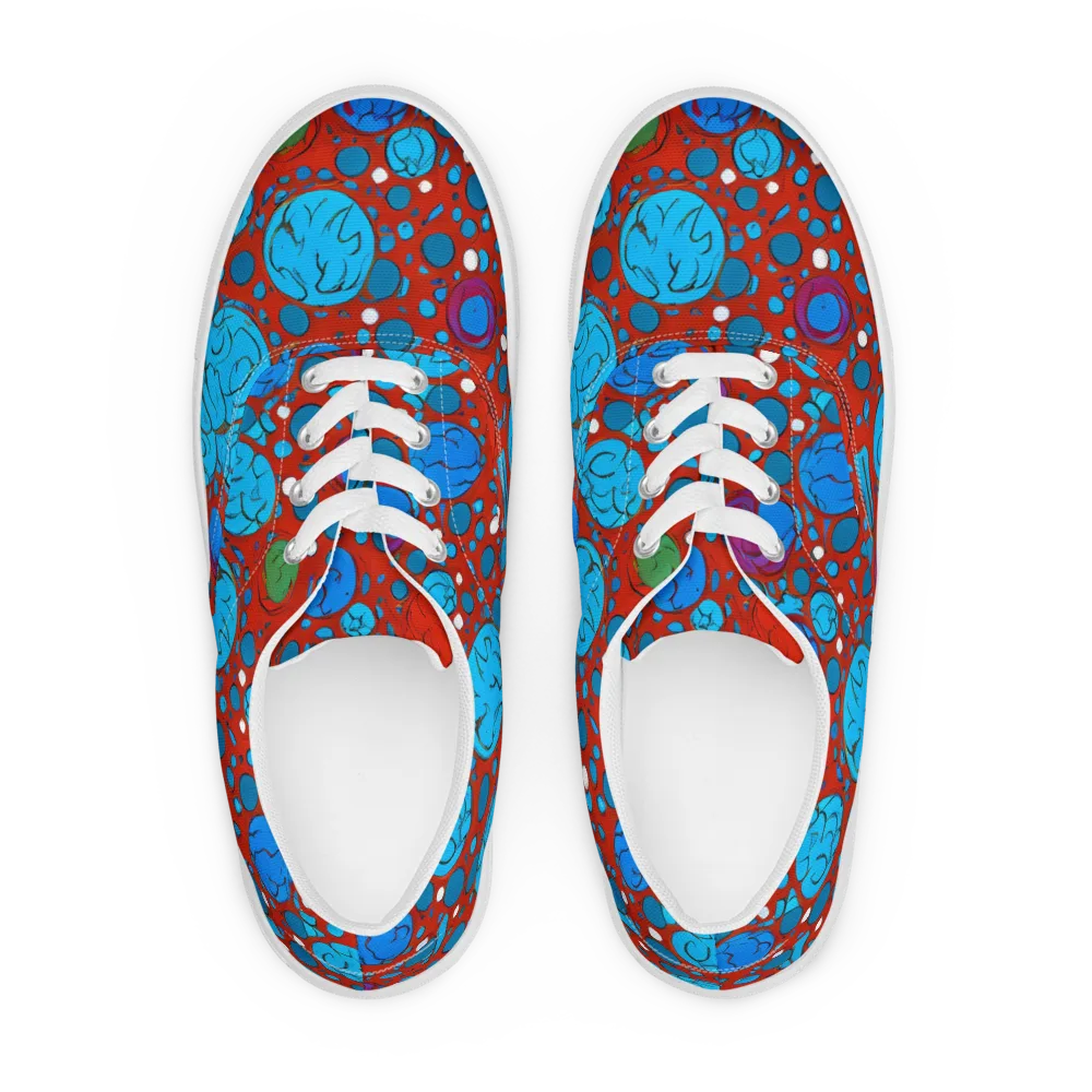 Scarlet Orbit on Men's Lace-Up Canvas Shoes — Front