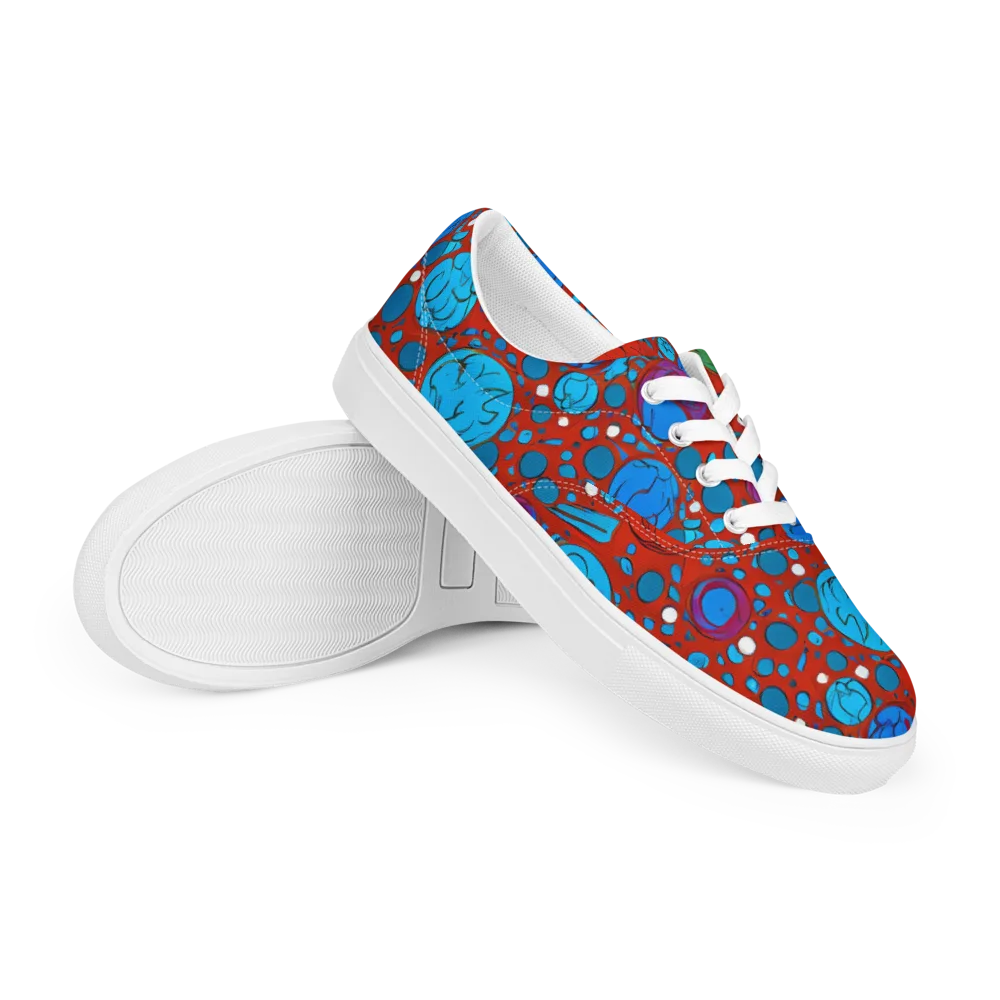 Scarlet Orbit on Men's Lace-Up Canvas Shoes — Right Front
