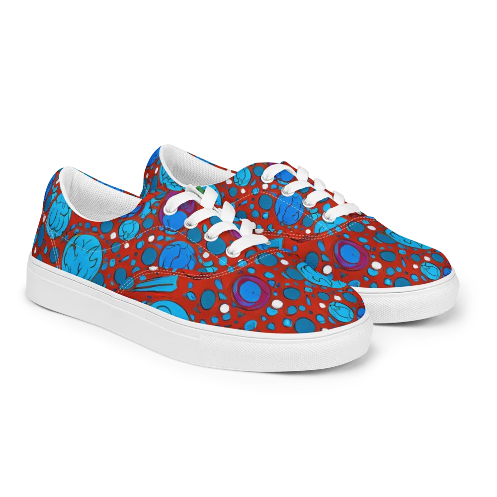 Scarlet Orbit on Men's Lace-Up Canvas Shoes — Right Front