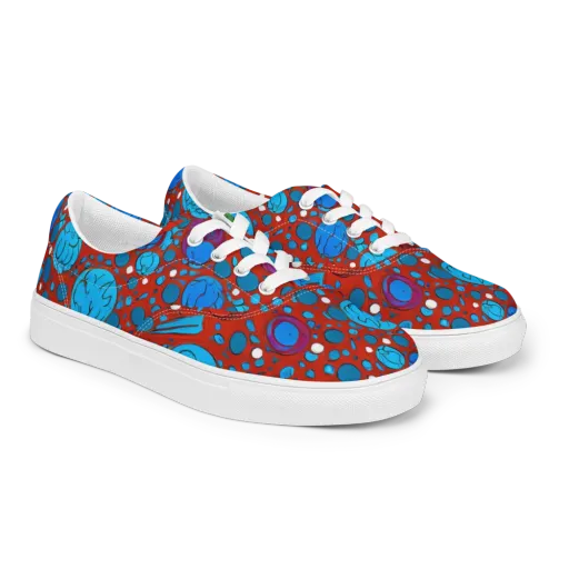 Scarlet Orbit on a Men's Lace-Up Canvas Shoes