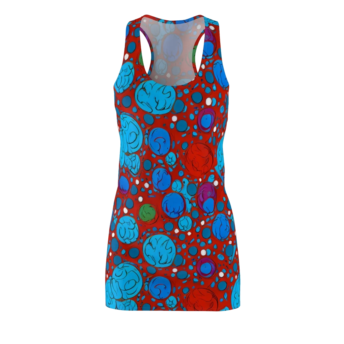 Scarlet Orbit on Racerback Dress — Front