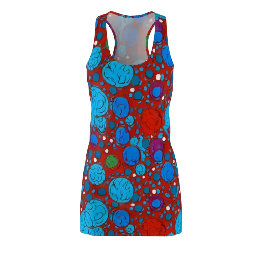 Scarlet Orbit on a Racerback Dress