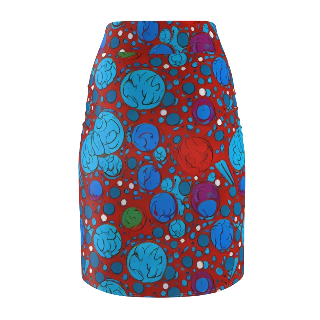Scarlet Orbit on Pencil Skirt — Back