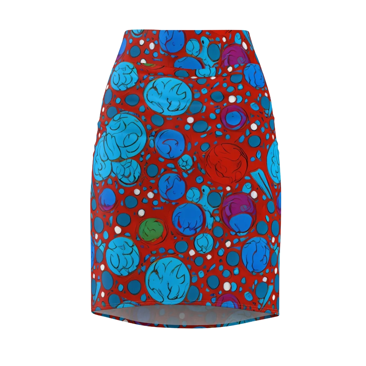 Scarlet Orbit on Pencil Skirt — Front
