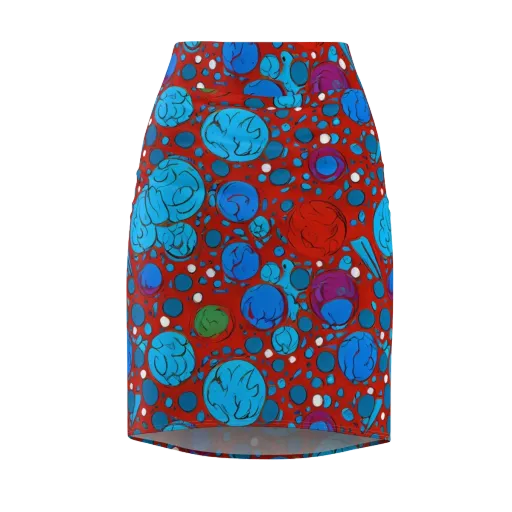 Scarlet Orbit on a Pencil Skirt