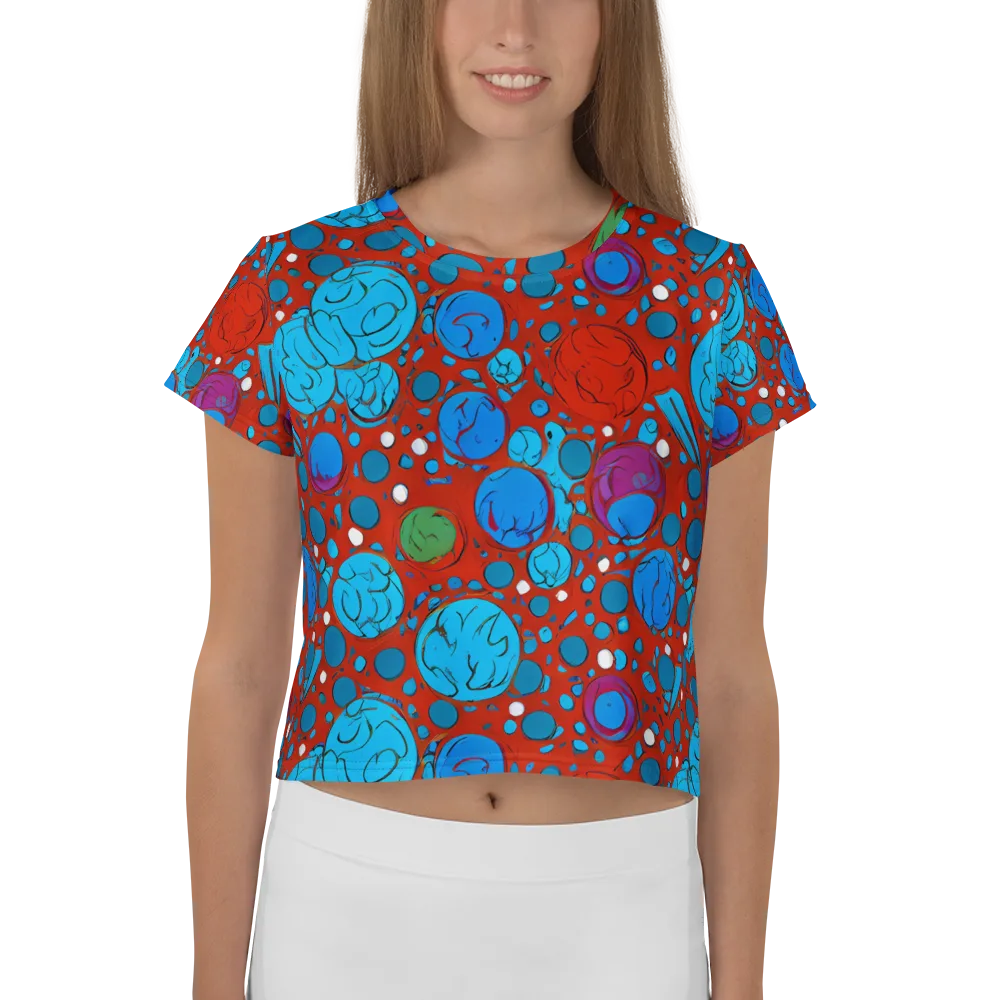 Scarlet Orbit on Crop Tee — Front