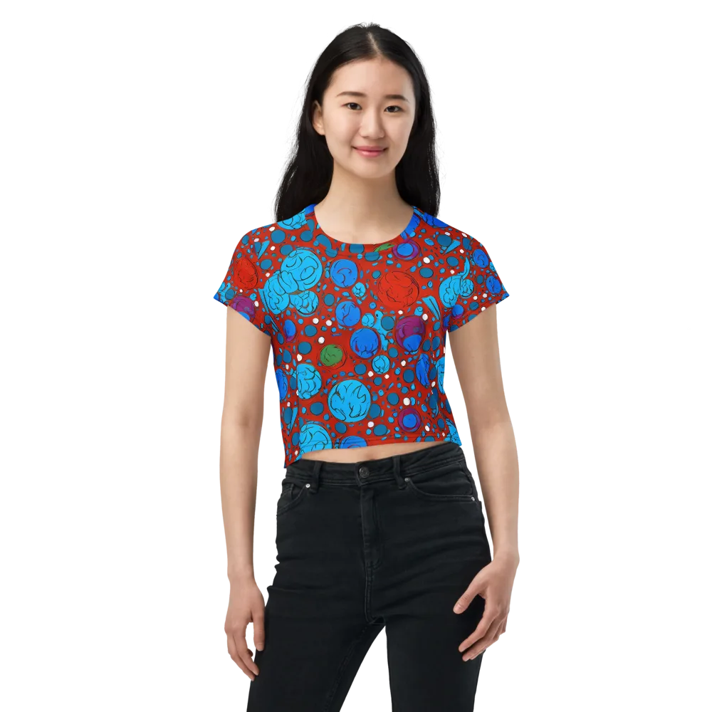Scarlet Orbit on Crop Tee — Front