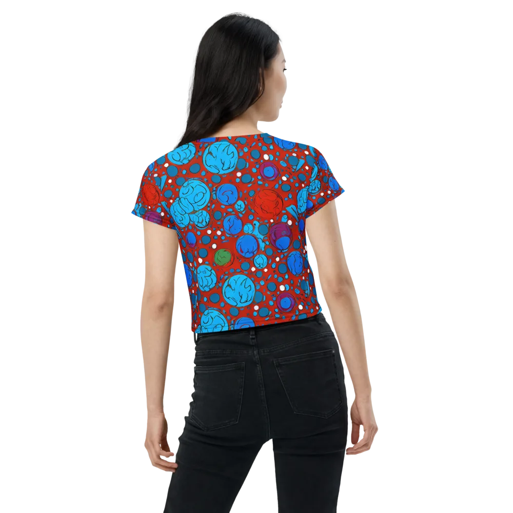 Scarlet Orbit on Crop Tee — Back