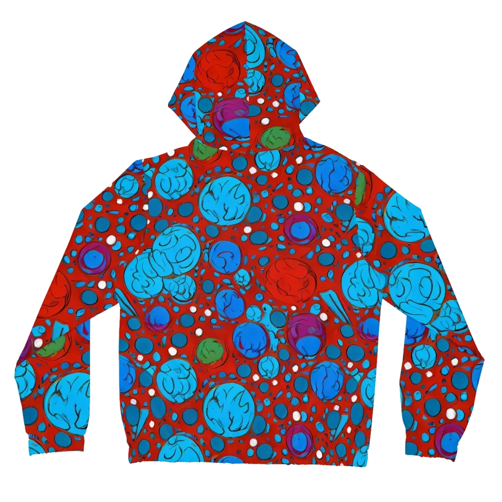 Scarlet Orbit on Women's Full-Zip Hoodie — Back