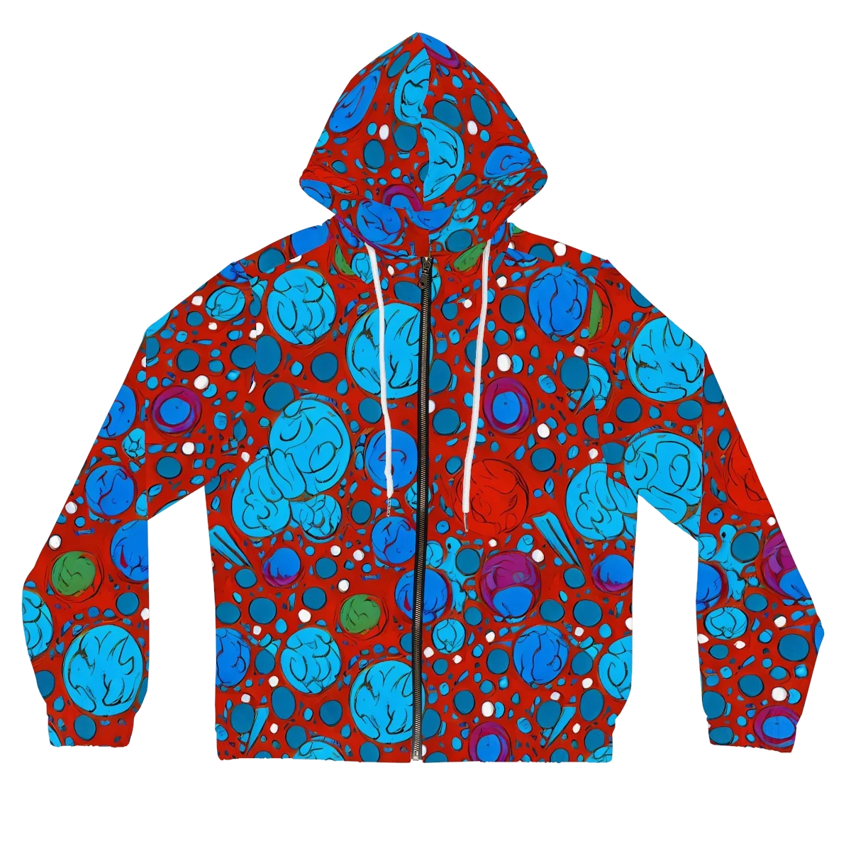 Scarlet Orbit on Women's Full-Zip Hoodie — Front